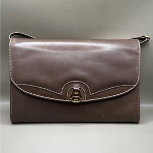 VINTAGE GUCCI Leather Crossbody Clutch / Purse 406.0042009